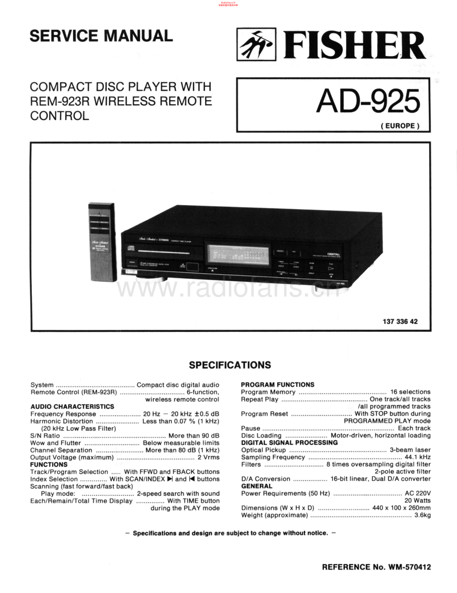 Fisher-AD925-cd-sch维修电路原理图.pdf_第1页