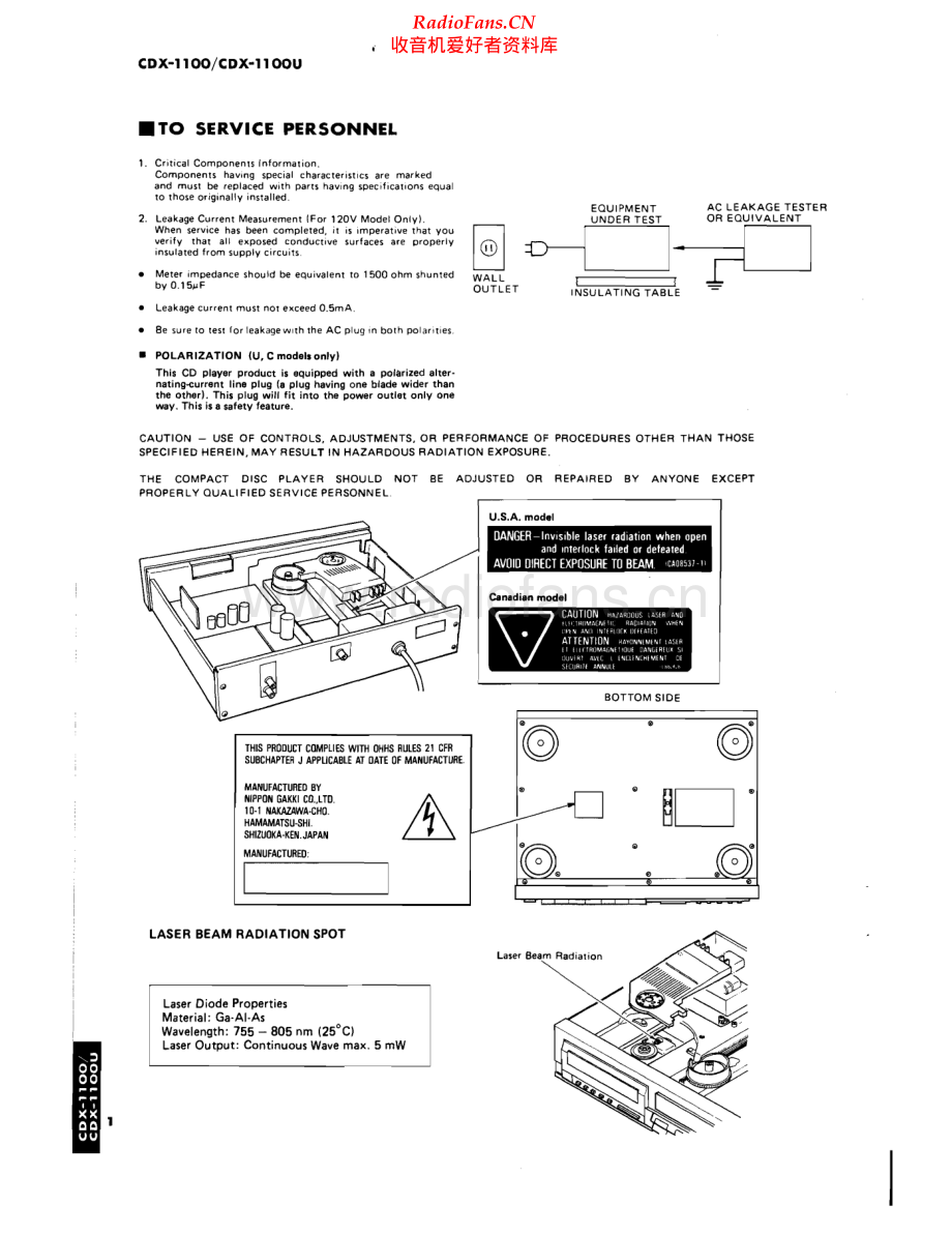 Yamaha-CDX1100-cd-sm 维修电路原理图.pdf_第2页