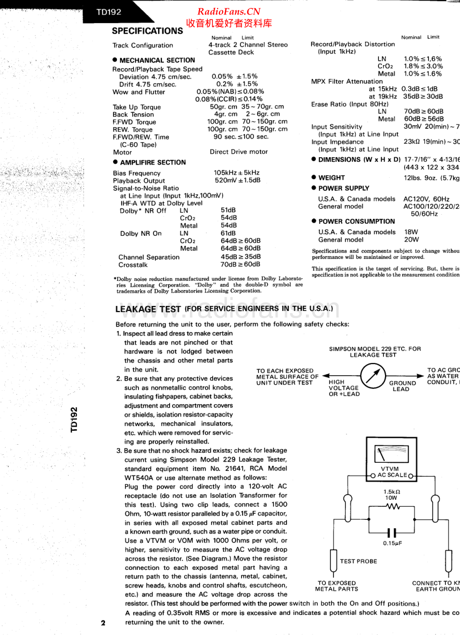 HarmanKardon-TD192-tape-sm维修电路原理图.pdf_第2页