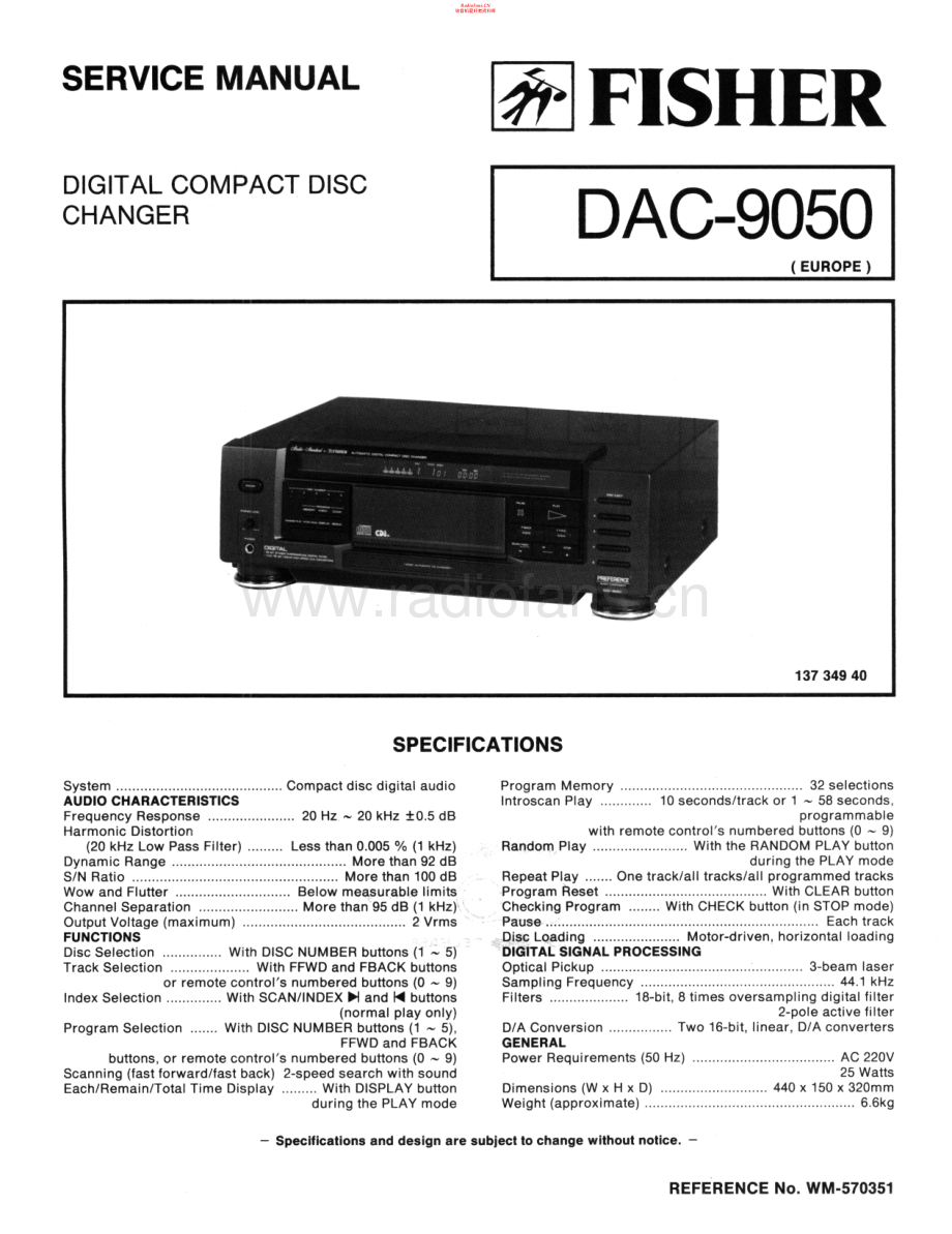 Fisher-DAC9050-cd-sm维修电路原理图.pdf_第1页