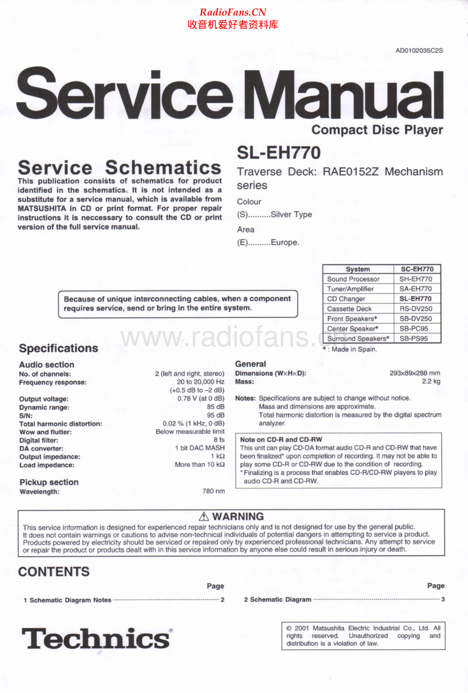 Technics-SLEH770-cd-sch 维修电路原理图.pdf_第1页