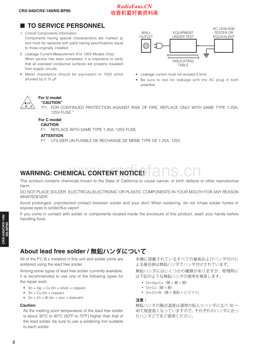 Yamaha-CRX140-cs-sm 维修电路原理图.pdf_第2页