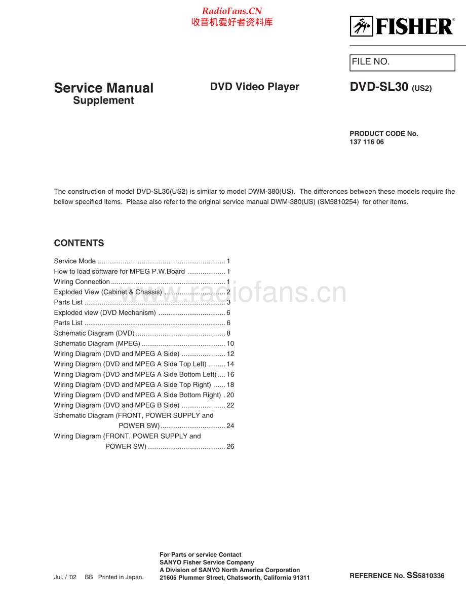 Fisher-DVDSL30-dvd-sm维修电路原理图.pdf_第1页