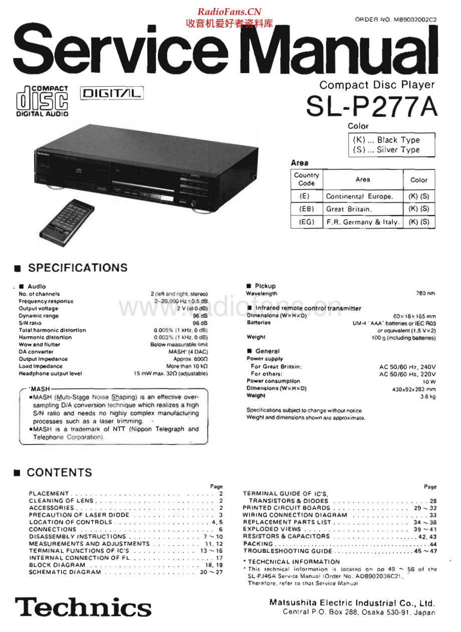 Technics-SLP277A-cd-sm 维修电路原理图.pdf_第1页