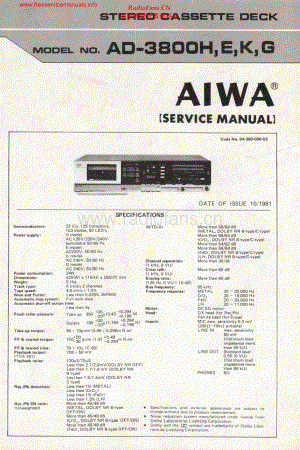 Aiwa-AD3800-tape-sm维修电路原理图.pdf