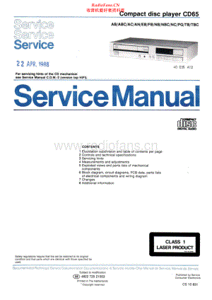 Marantz-CD65-cd-sm 维修电路原理图.pdf