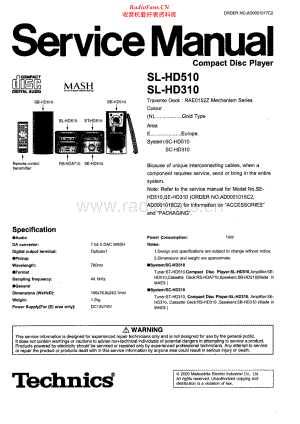 Technics-SLHD310-cd-sm 维修电路原理图.pdf