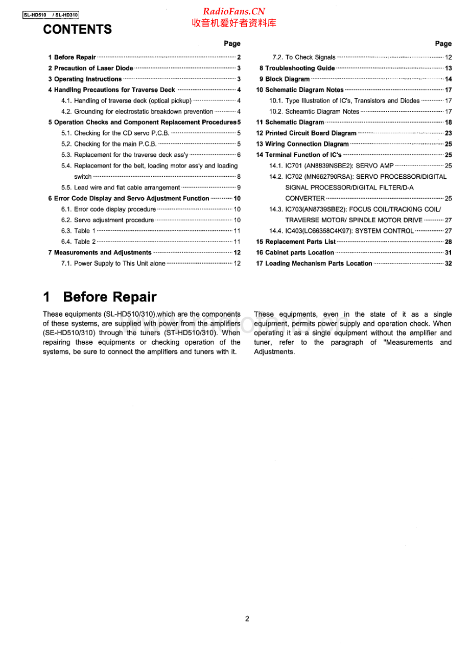 Technics-SLHD310-cd-sm 维修电路原理图.pdf_第2页