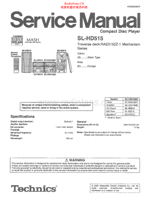 Technics-SLHD515-cd-sm 维修电路原理图.pdf