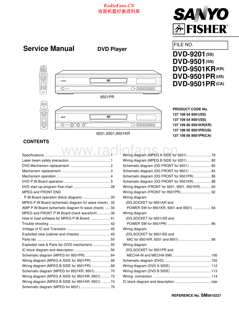 Fisher-DVD9501KR-dvd-sm维修电路原理图.pdf_第1页