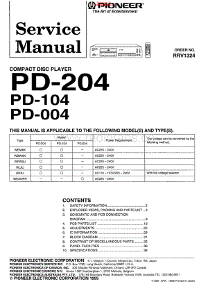 Pioneer-PD104-cd-sm 维修电路原理图.pdf