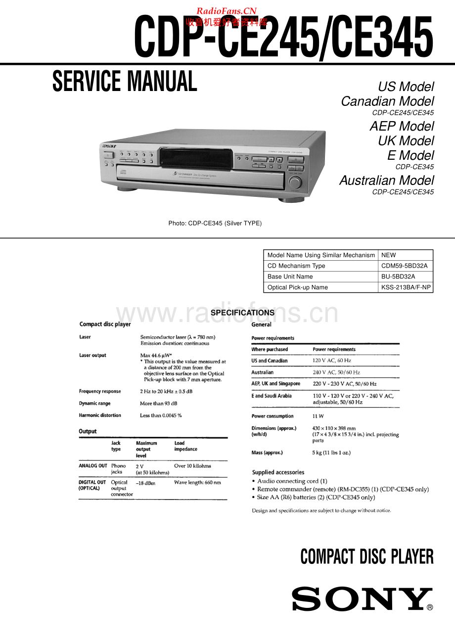 Sony-CDPCE345-cd-sm 维修电路原理图.pdf_第1页