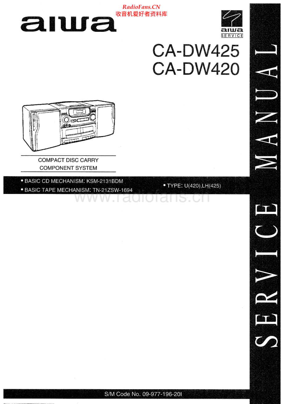Aiwa-CADW420-cs-sm维修电路原理图.pdf_第1页