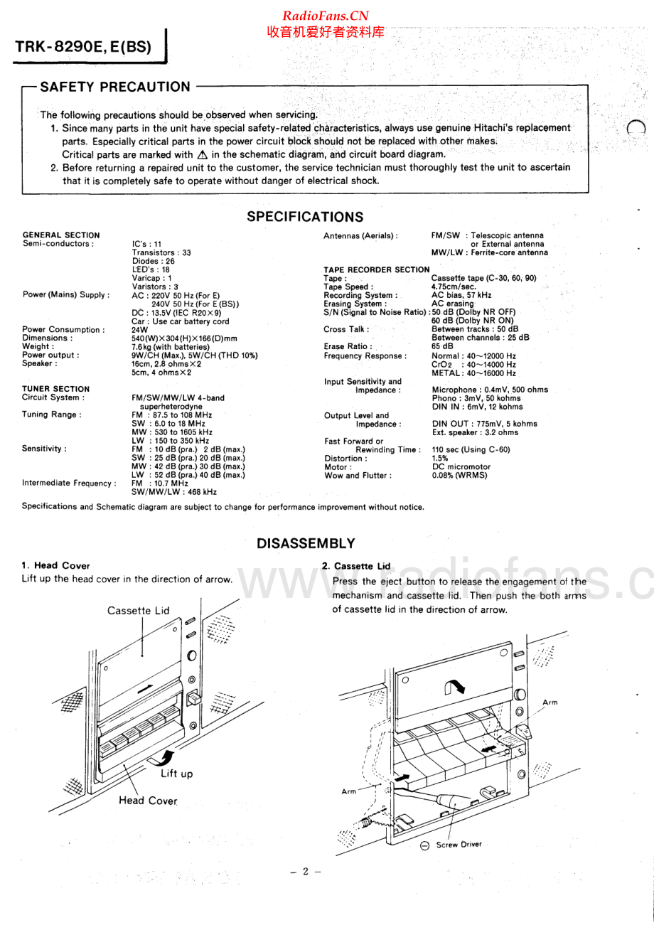 Hitachi-TRK8290E-pr-sm 维修电路原理图.pdf_第2页