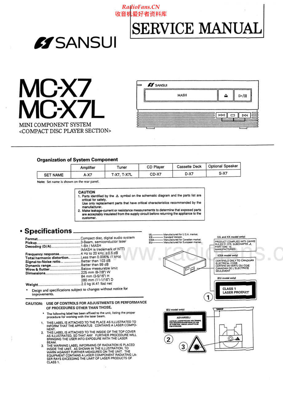 Sansui-MCX7L-cd-sm 维修电路原理图.pdf_第1页