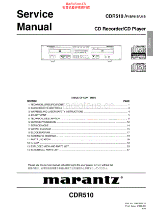 Marantz-CDR510-cd-sm 维修电路原理图.pdf