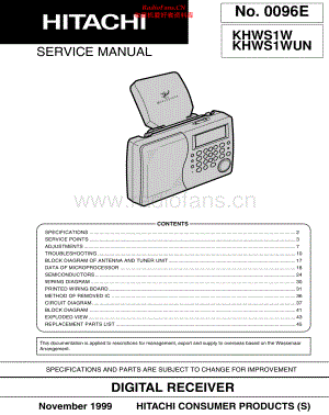 Hitachi-KHWS1WUN-dr-sm 维修电路原理图.pdf