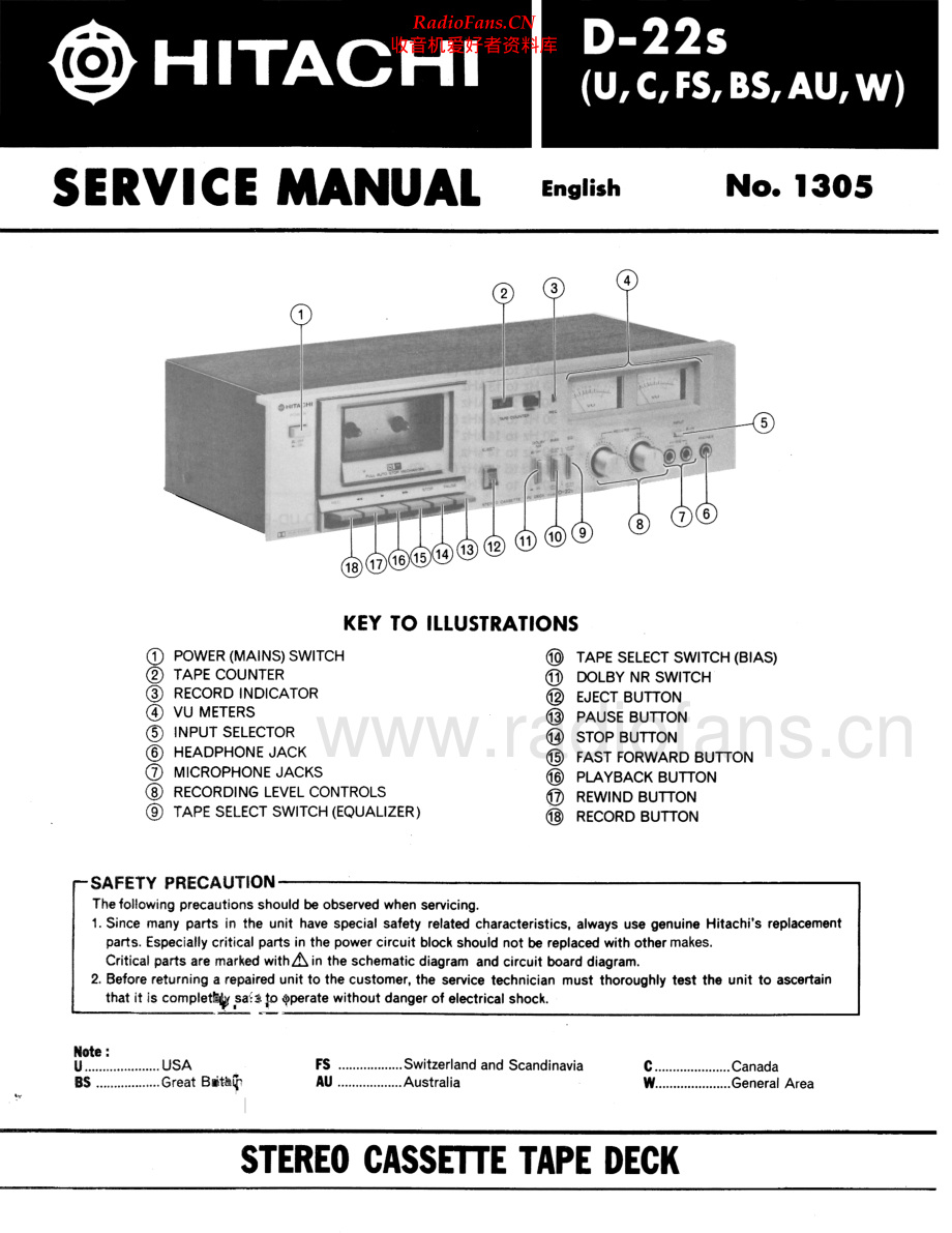 Hitachi-D22S-tape-sm 维修电路原理图.pdf_第1页