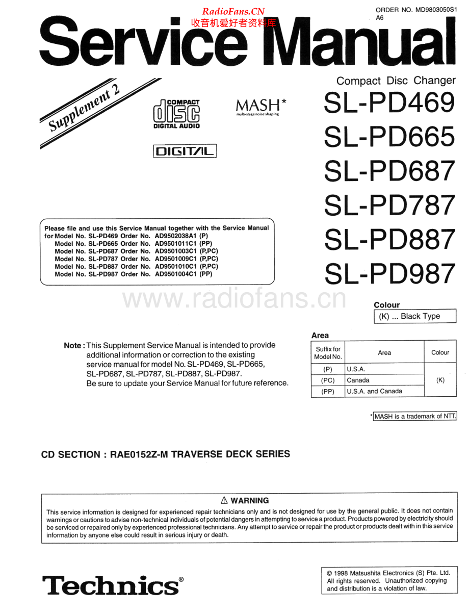 Technics-SLPD469-cd-sup1 维修电路原理图.pdf_第1页