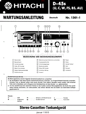 Hitachi-D45S-tape-sm 维修电路原理图.pdf