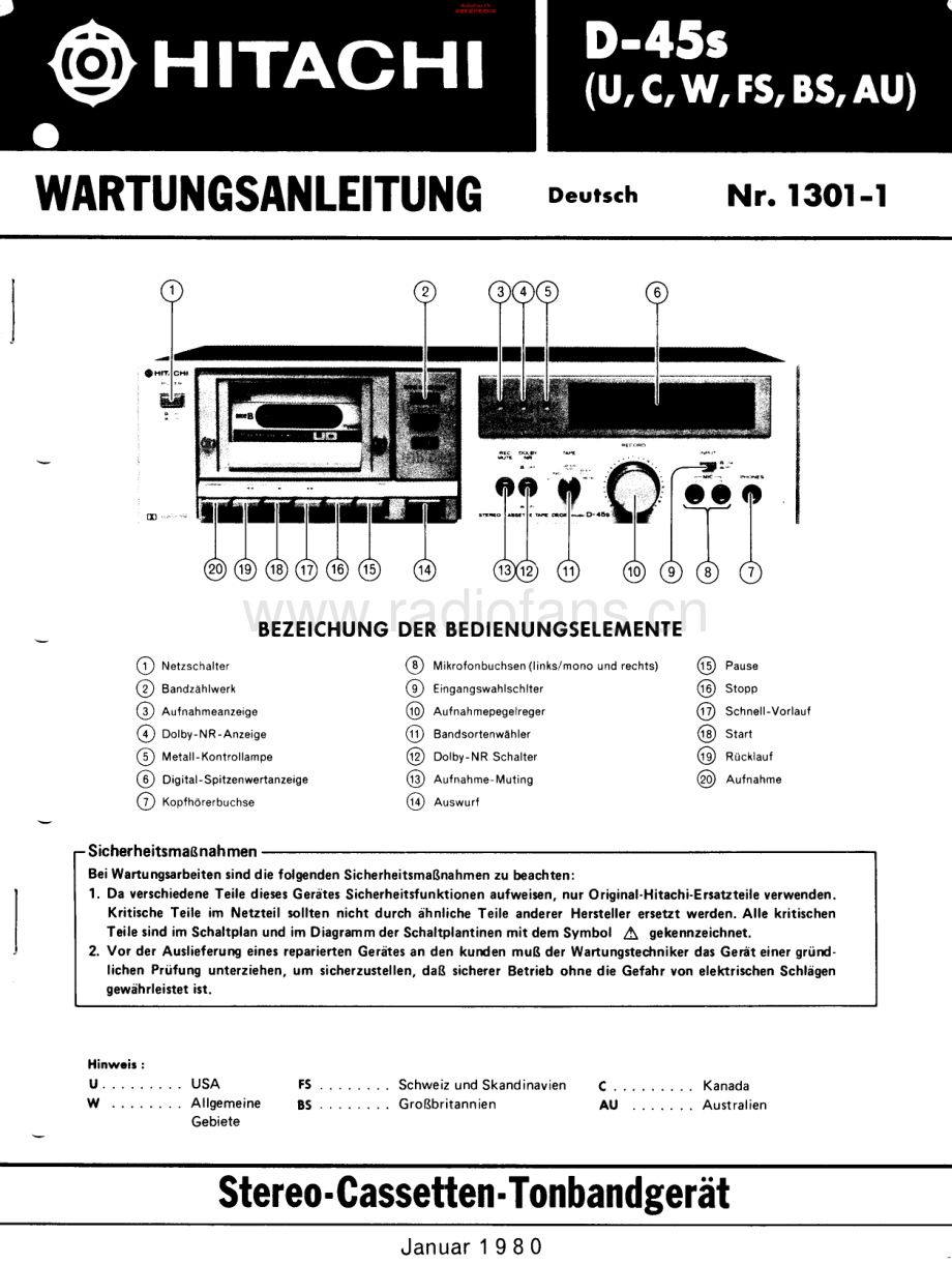 Hitachi-D45S-tape-sm 维修电路原理图.pdf_第1页
