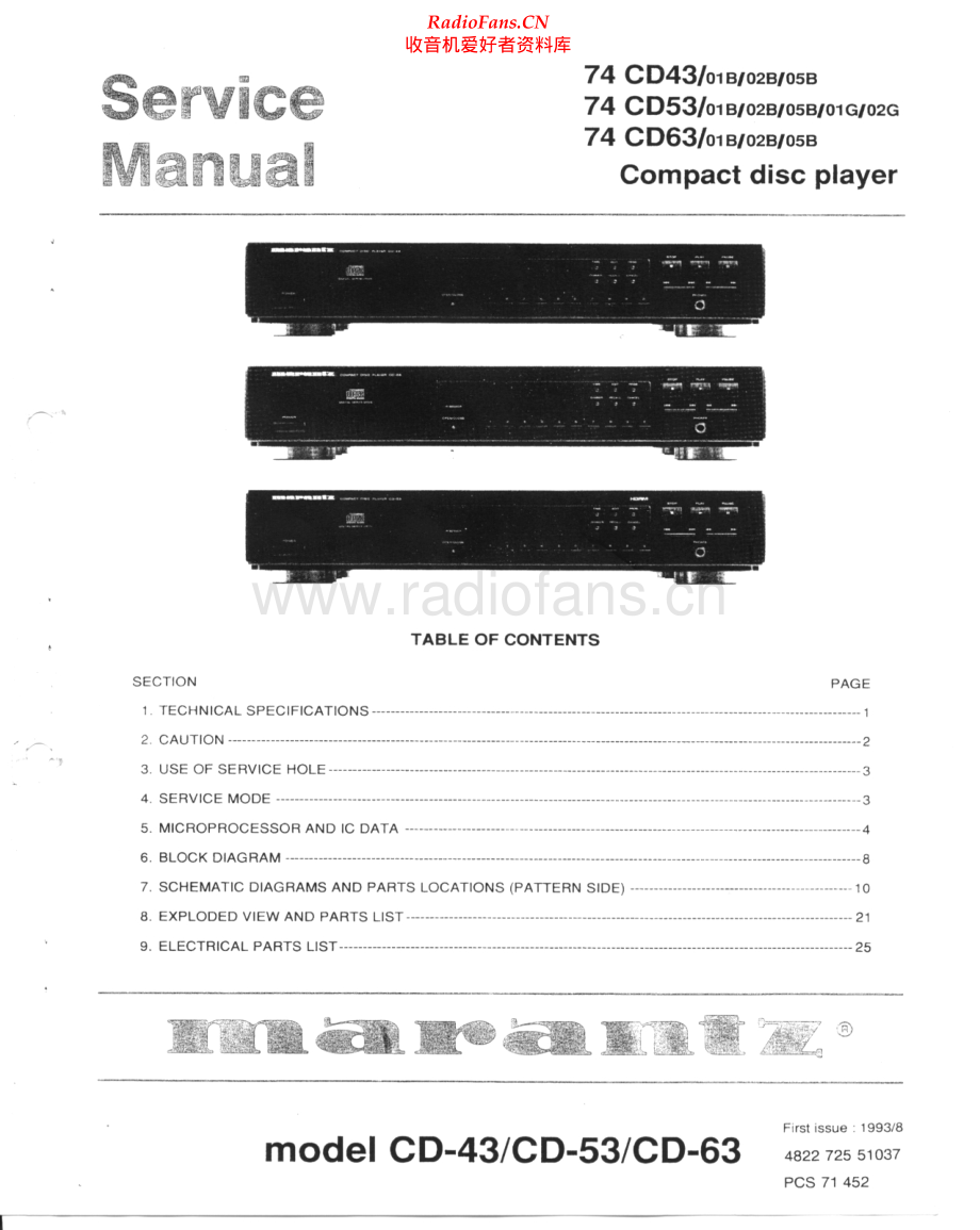 Marantz-CD63-cd-sm 维修电路原理图.pdf_第1页