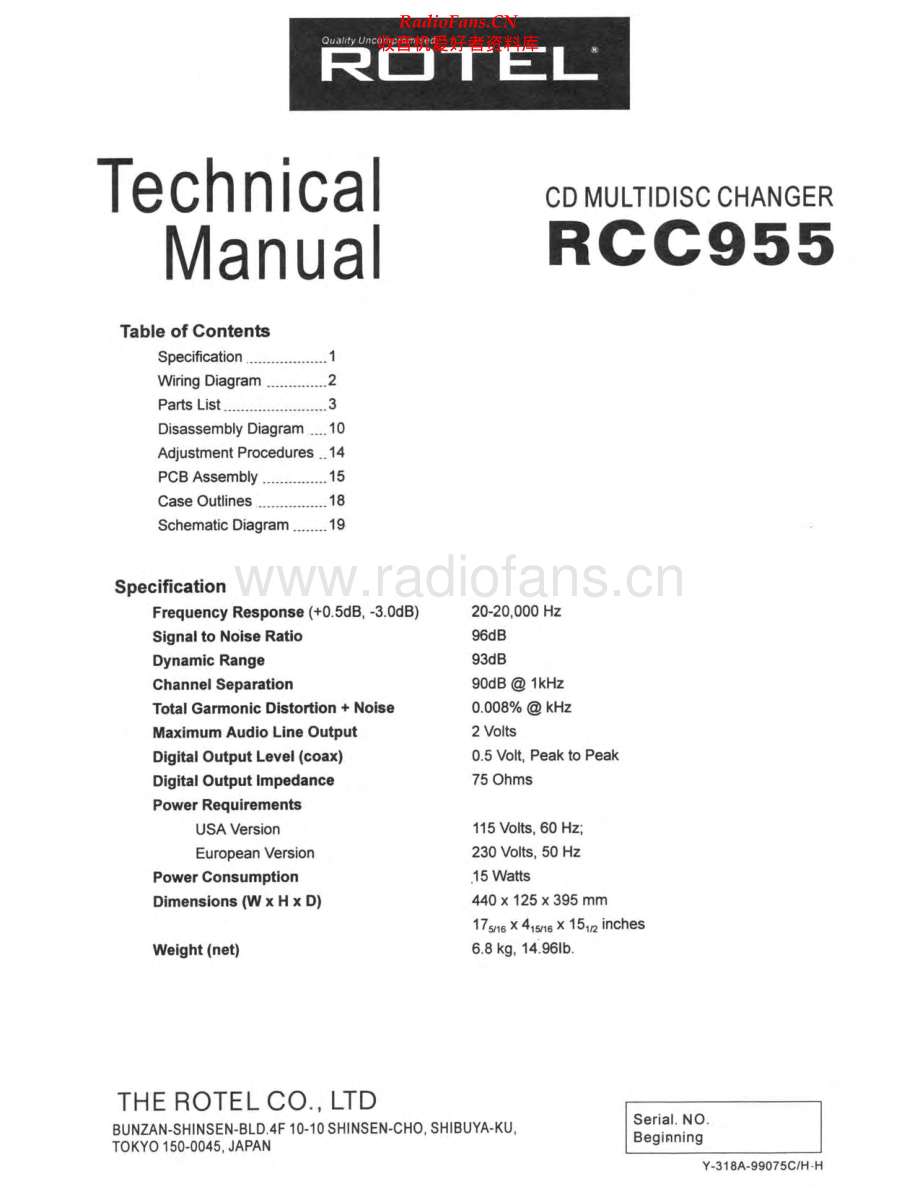 Rotel-RCC955-cd-sm 维修电路原理图.pdf_第1页