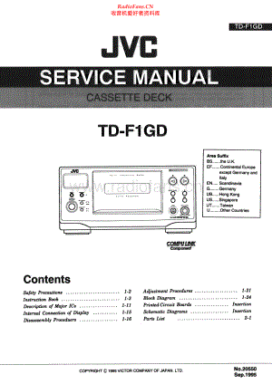 JVC-TDF1GD-tape-sm 维修电路原理图.pdf