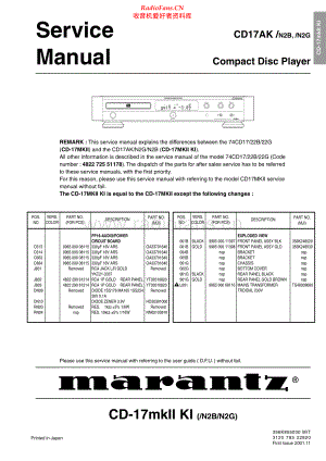 Marantz-CD17AK-cd-sm 维修电路原理图.pdf