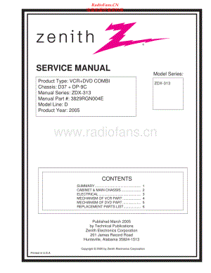 Zenith-ZDX313-dvd-sm 维修电路原理图.pdf