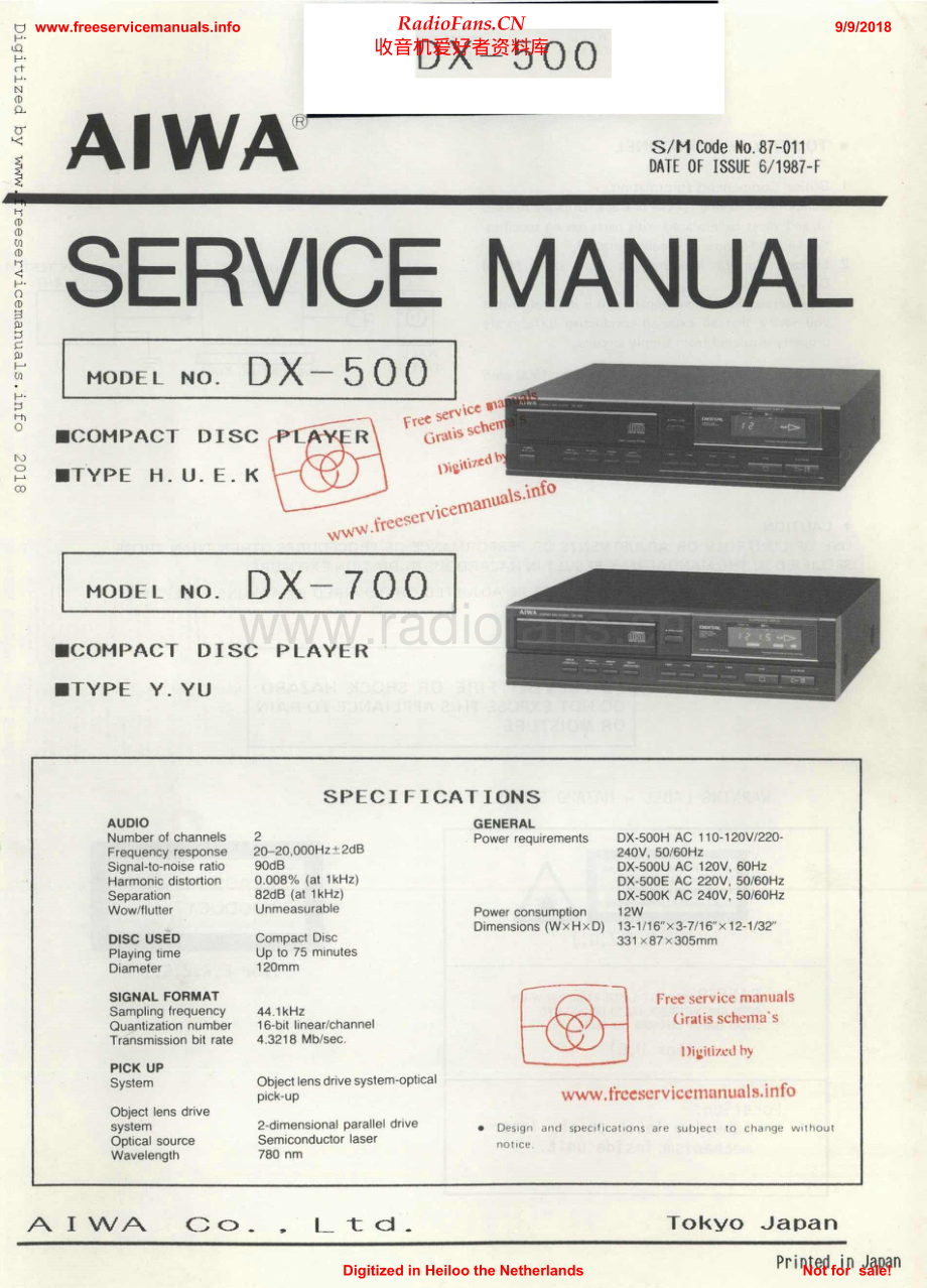 Aiwa-DX500-cd-sm维修电路原理图.pdf_第1页