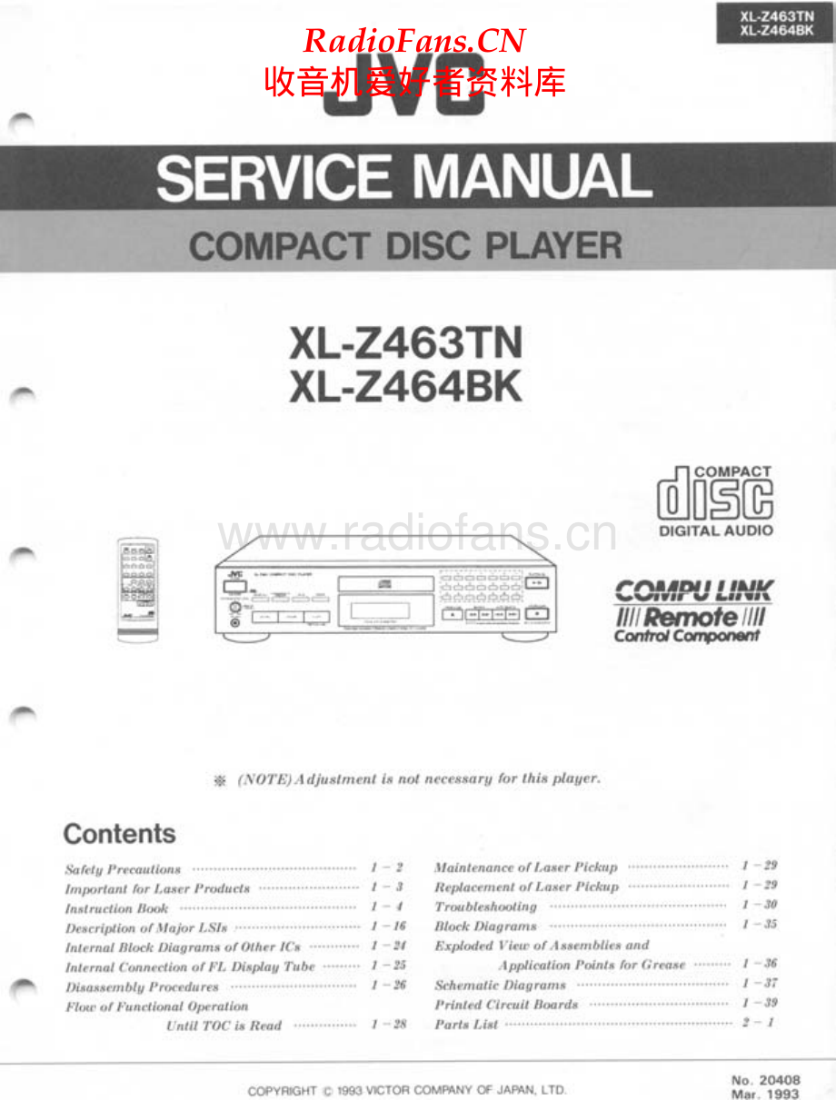 JVC-XLZ463TN-cd-sm 维修电路原理图.pdf_第1页