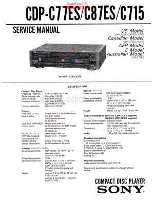 Sony-CDPC715-cd-sm 维修电路原理图.pdf
