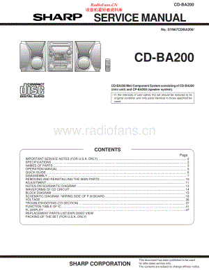 Sharp-CDBA200-cs-sm 维修电路原理图.pdf