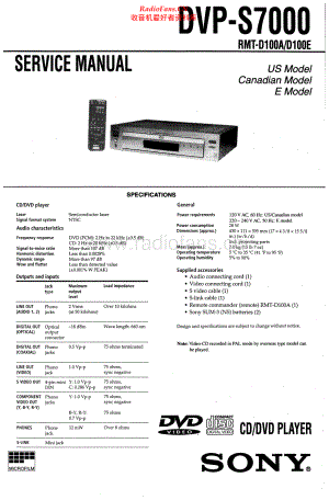 Sony-DVPS7000-dvd-sm 维修电路原理图.pdf
