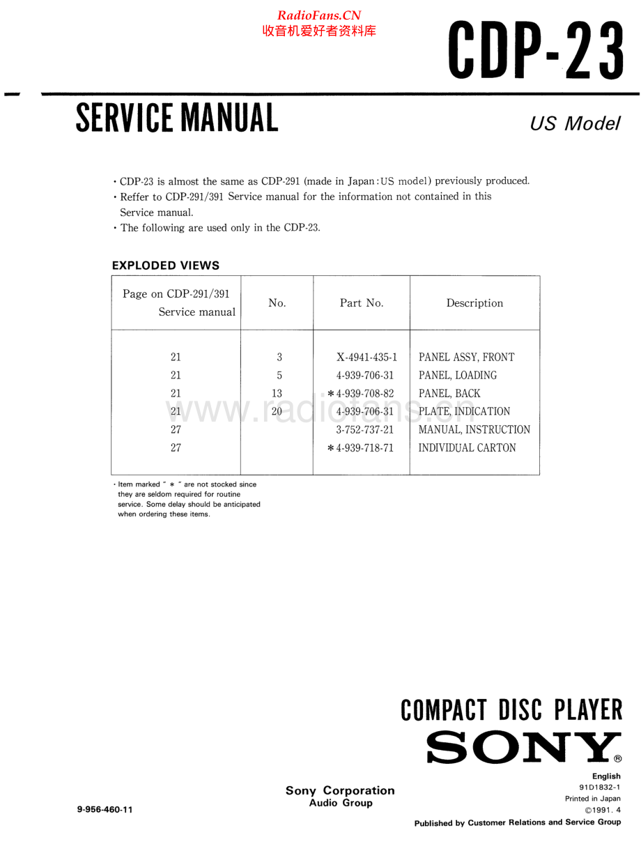 Sony-CDP23-cd-sm 维修电路原理图.pdf_第1页