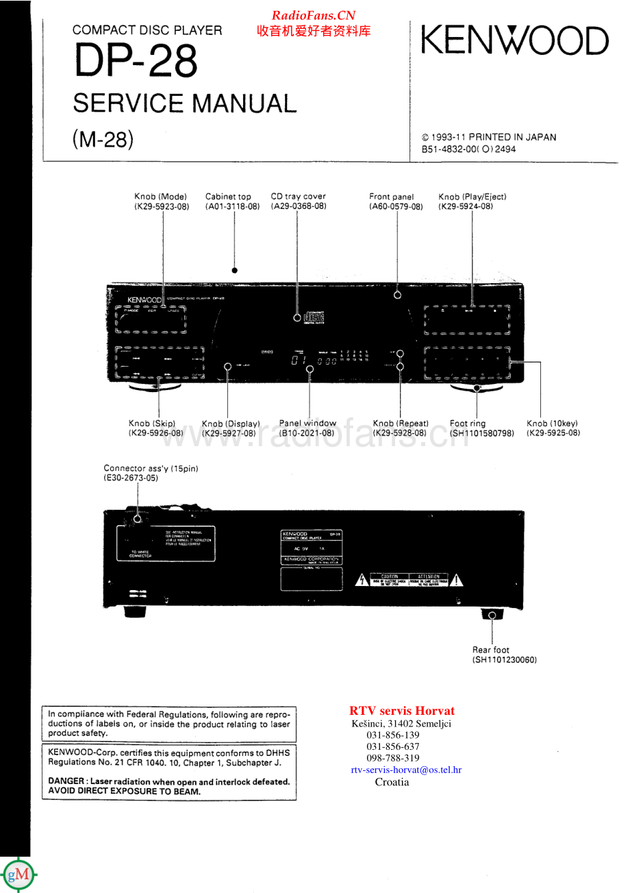 Kenwood-M28-cd-sm 维修电路原理图.pdf_第1页