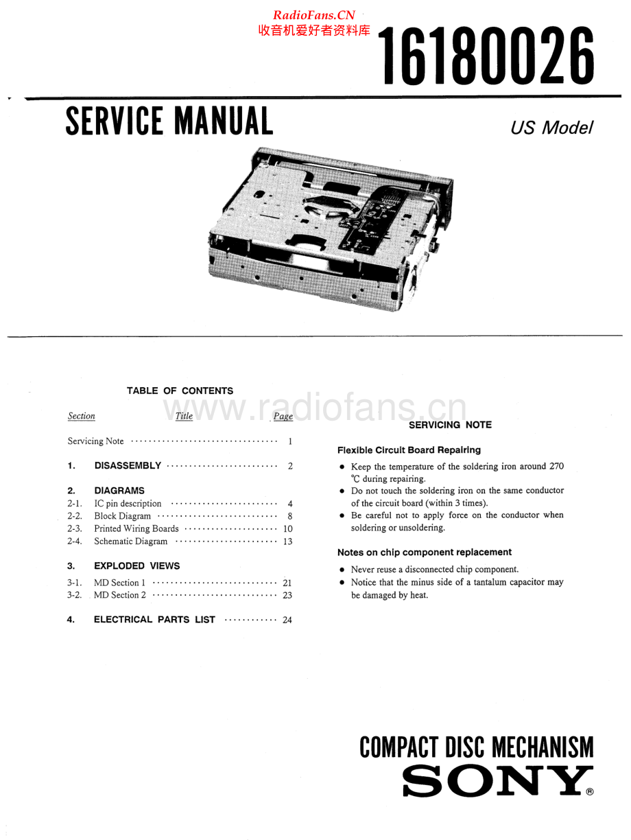 Sony-16180026-cd-sm 维修电路原理图.pdf_第1页