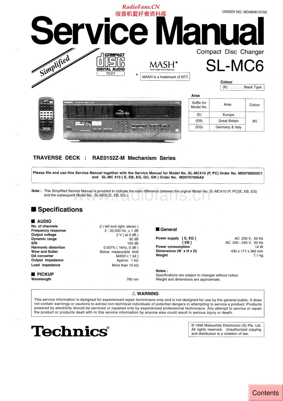 Technics-SLMC6-cd-ssm 维修电路原理图.pdf_第1页