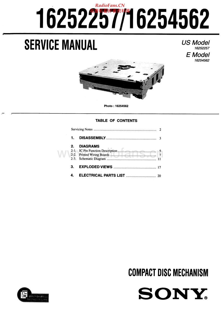 Sony-16252257-cd-sm 维修电路原理图.pdf_第1页