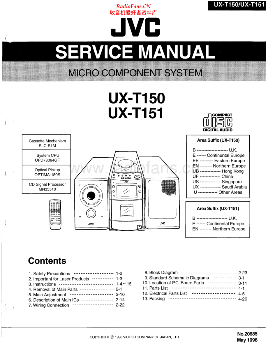 JVC-UXT151-cs-sm 维修电路原理图.pdf_第1页