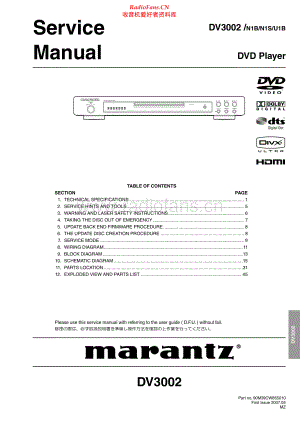 Marantz-DV3002-cd-sm 维修电路原理图.pdf