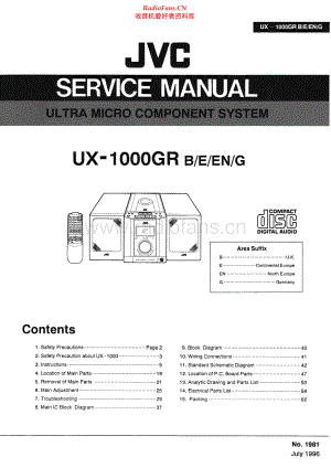 JVC-UX1000GR-cs-sm 维修电路原理图.pdf