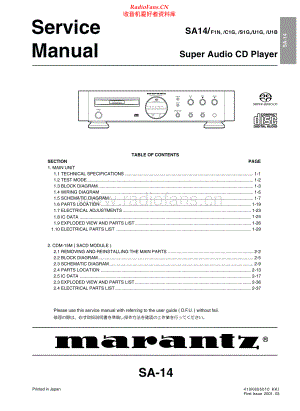 Marantz-SA14-sacd-sm 维修电路原理图.pdf