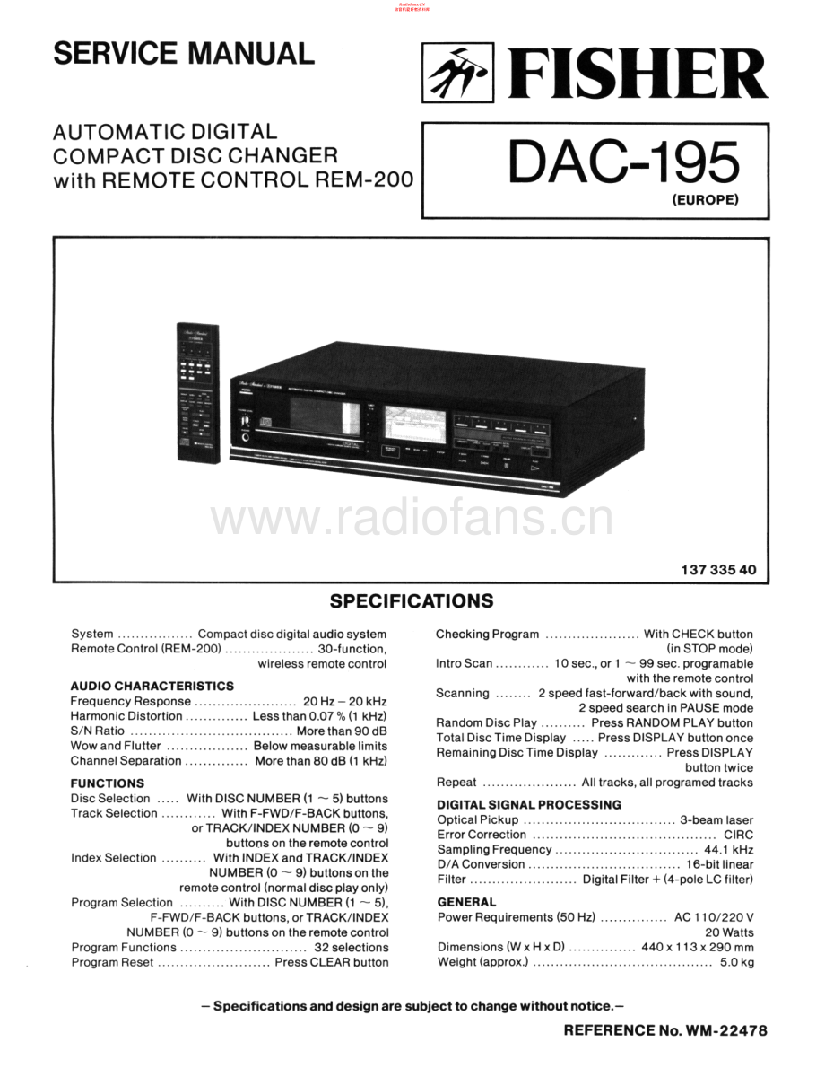 Fisher-DAC195-cd-sch维修电路原理图.pdf_第1页