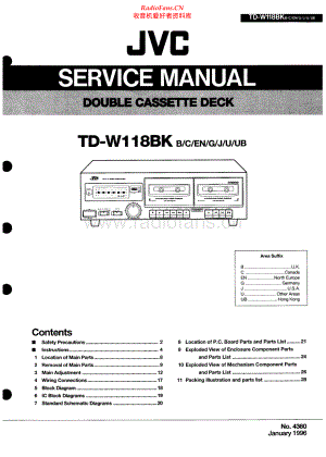 JVC-TDW118BK-tape-sm 维修电路原理图.pdf