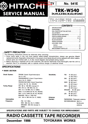 Hitachi-TRKW540-pr-sm 维修电路原理图.pdf