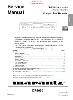 Marantz-DR6050-cd-sm 维修电路原理图.pdf