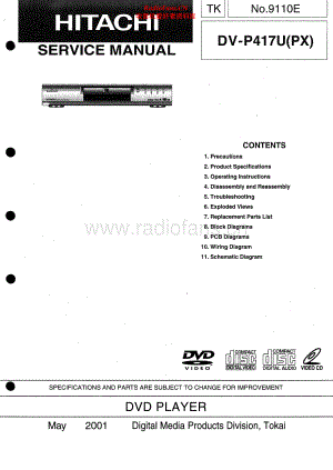 Hitachi-DVP417U-cd-sm 维修电路原理图.pdf