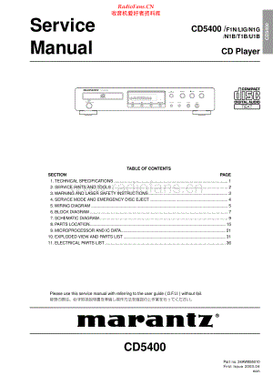 Marantz-CD5400-cd-sm 维修电路原理图.pdf